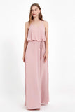 Spaghetti Straps Chiffon Bridesmaid Dress Boho Floor Length Formal Evening Dresses Gowns