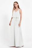 Spaghetti Straps Chiffon Bridesmaid Dress Boho Floor Length Formal Evening Dresses Gowns