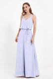 Spaghetti Straps Chiffon Bridesmaid Dress Boho Floor Length Formal Evening Dresses Gowns