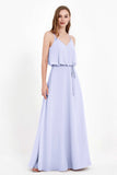 Spaghetti Straps Chiffon Bridesmaid Dress Boho Floor Length Formal Evening Dresses Gowns