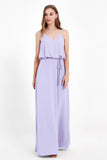 Spaghetti Straps Chiffon Bridesmaid Dress Boho Floor Length Formal Evening Dresses Gowns