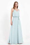 Spaghetti Straps Chiffon Bridesmaid Dress Boho Floor Length Formal Evening Dresses Gowns