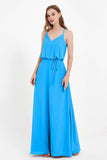 Spaghetti Straps Chiffon Bridesmaid Dress Boho Floor Length Formal Evening Dresses Gowns