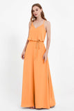 Spaghetti Straps Chiffon Bridesmaid Dress Boho Floor Length Formal Evening Dresses Gowns