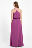 Spaghetti Straps Chiffon Bridesmaid Dress Boho Floor Length Formal Evening Dresses Gowns