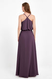 Spaghetti Straps Chiffon Bridesmaid Dress Boho Floor Length Formal Evening Dresses Gowns