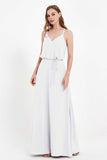 Spaghetti Straps Chiffon Bridesmaid Dress Boho Floor Length Formal Evening Dresses Gowns