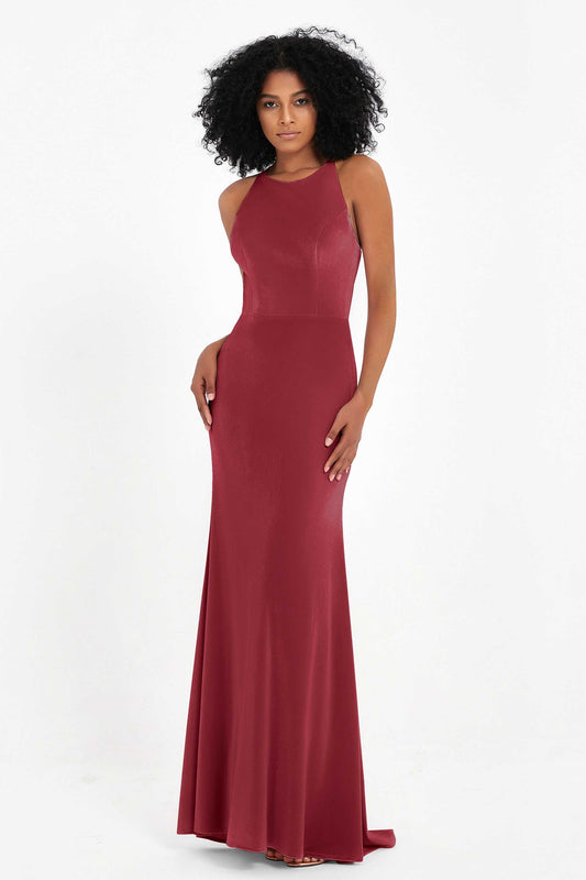 Figurbetontes Abendkleid aus Samt, ärmellos, plissiert, Etuikleid, Partykleider für Damen