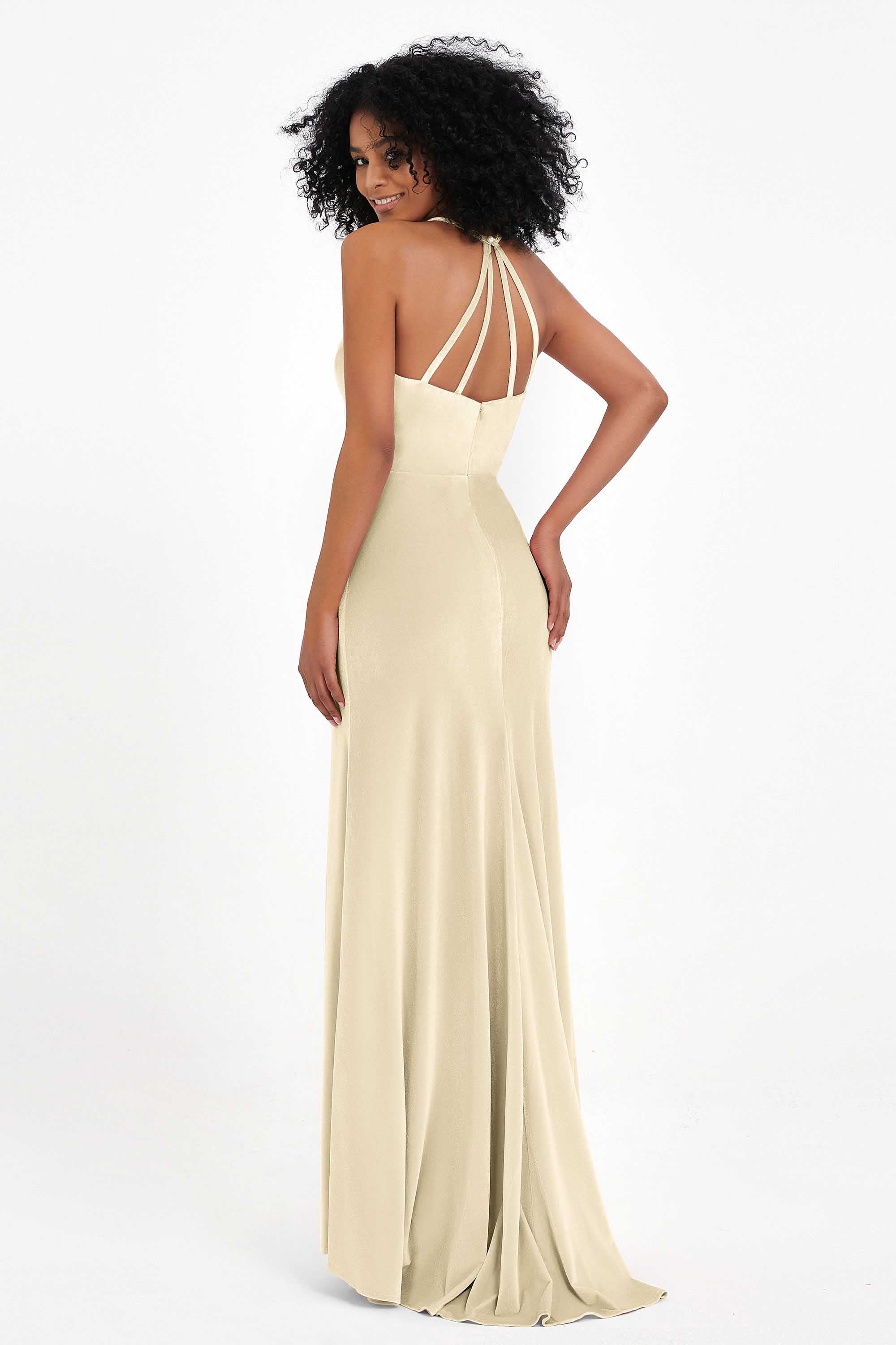 Bodycon Velvet Formal Evening Dress Sleeveless Pleated Sheath Women's Party Gowns Dresses
