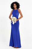 Bodycon Velvet Formal Evening Dress Sleeveless Pleated Sheath Women's Party Gowns Dresses