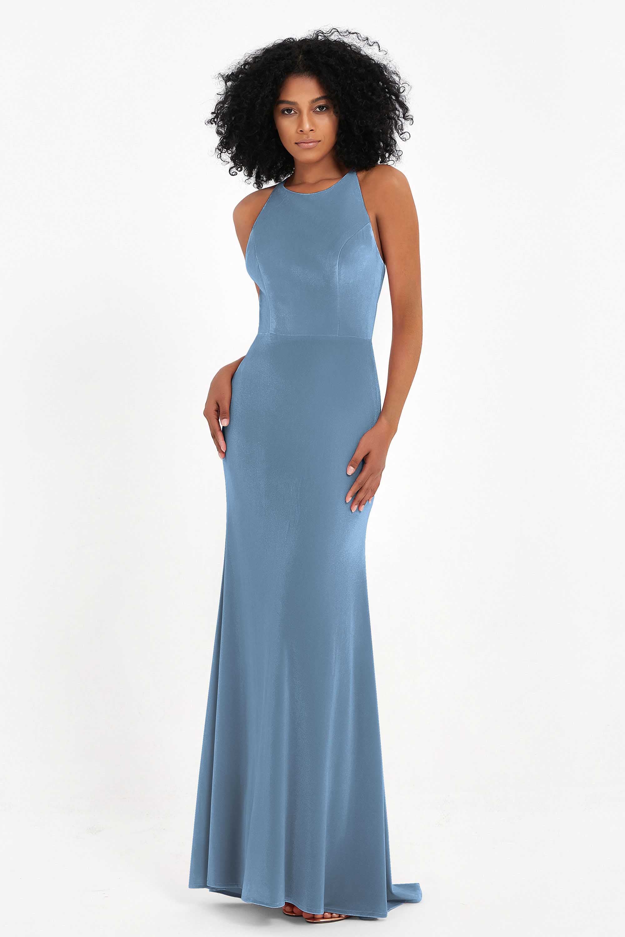Bodycon Velvet Formal Evening Dress Sleeveless Pleated Sheath Women's Party Gowns Dresses