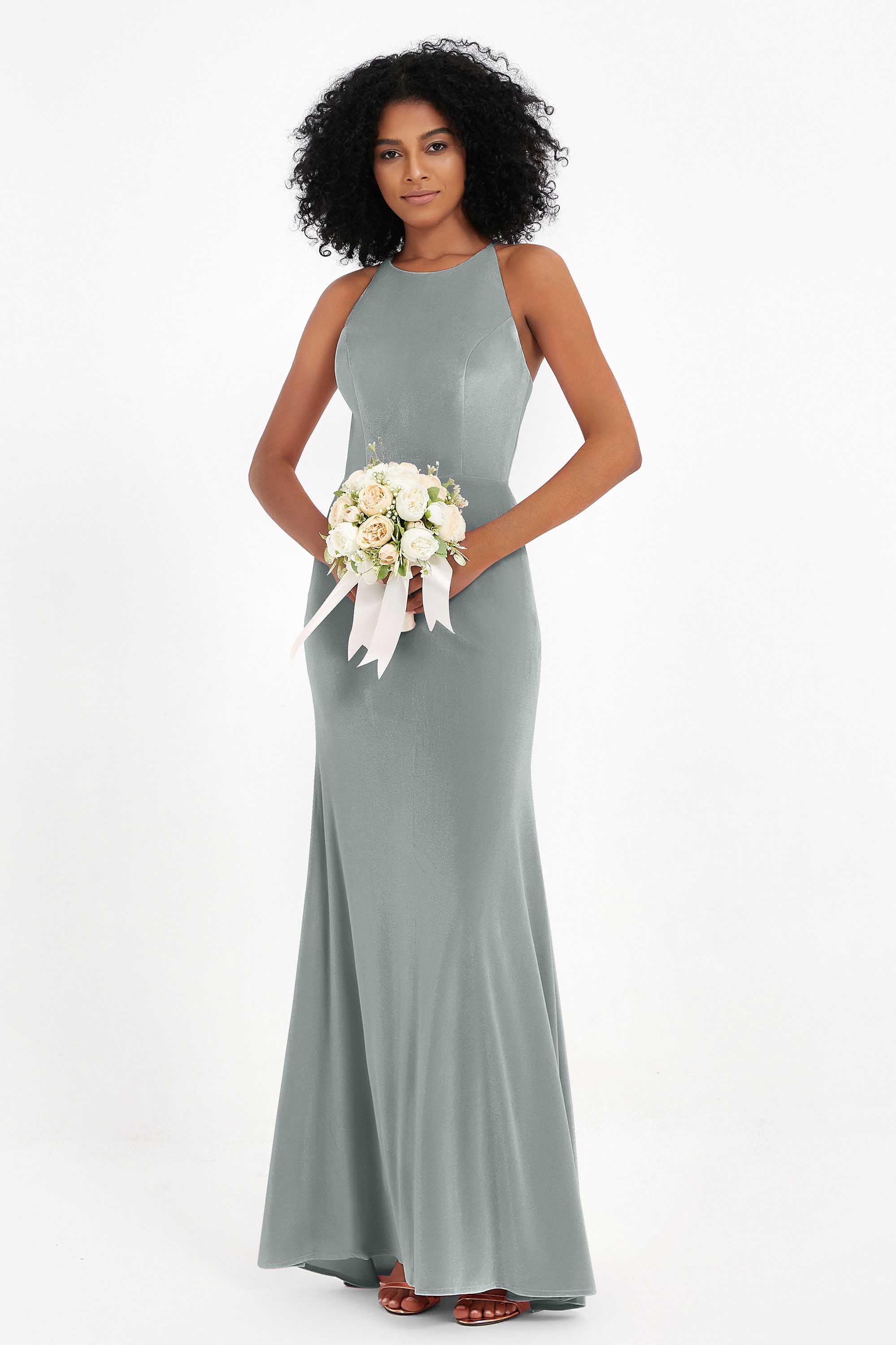 Bodycon Velvet Formal Evening Dress Sleeveless Pleated Sheath Women's Party Gowns Dresses