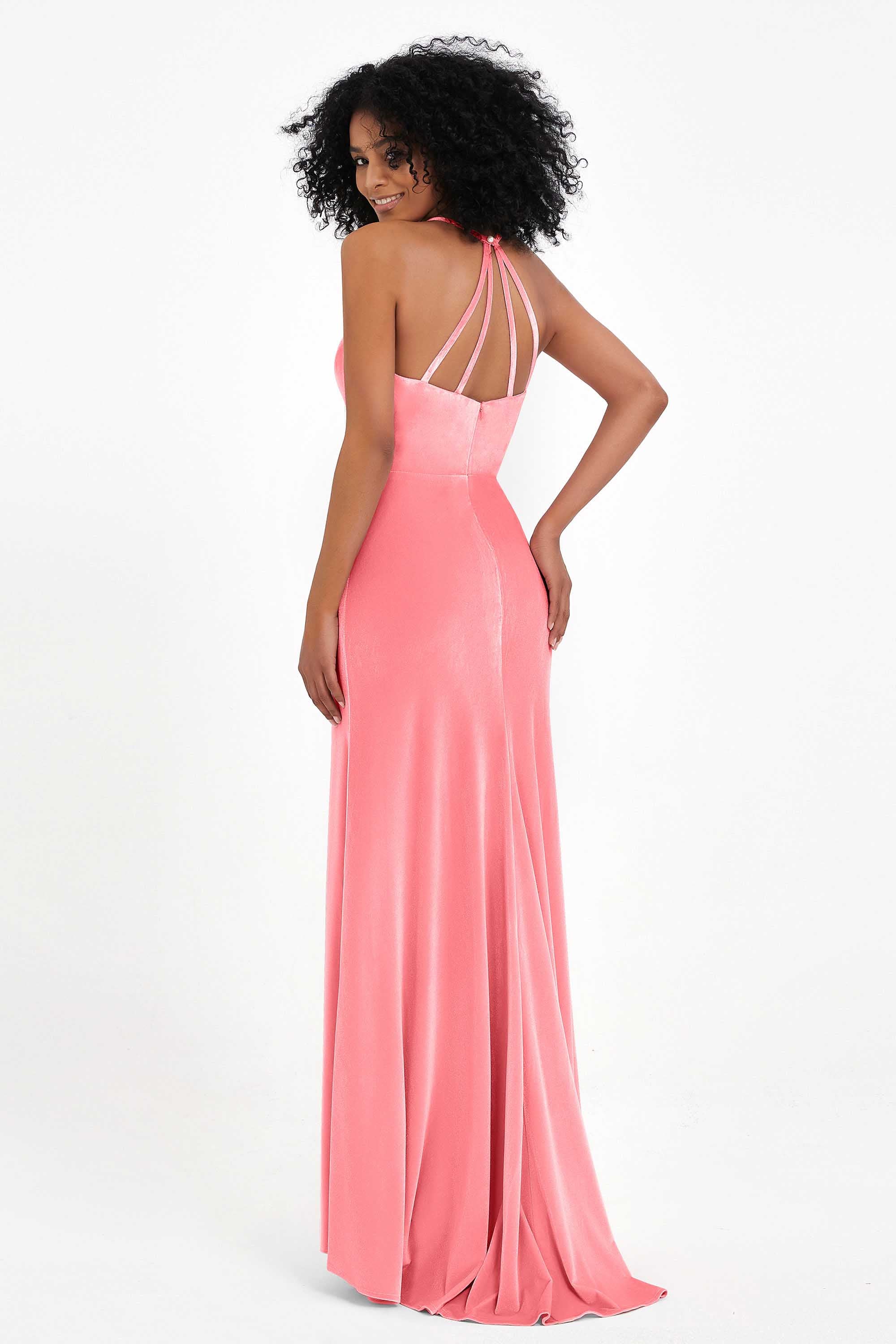 Bodycon Velvet Formal Evening Dress Sleeveless Pleated Sheath Women's Party Gowns Dresses