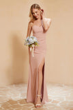 Chiffon Bridesmaid Dress Floor Length Sweetheart Formal Evening Dresses Gowns with Slit