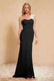 Chiffon Bridesmaid Dress Floor Length Sweetheart Formal Evening Dresses Gowns with Slit