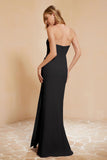 Chiffon Bridesmaid Dress Floor Length Sweetheart Formal Evening Dresses Gowns with Slit