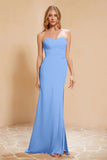 Chiffon Bridesmaid Dress Floor Length Sweetheart Formal Evening Dresses Gowns with Slit