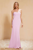 Chiffon Bridesmaid Dress Floor Length Sweetheart Formal Evening Dresses Gowns with Slit
