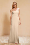 Chiffon Bridesmaid Dress Floor Length Sweetheart Formal Evening Dresses Gowns with Slit