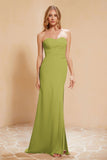 Chiffon Bridesmaid Dress Floor Length Sweetheart Formal Evening Dresses Gowns with Slit