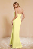Chiffon Bridesmaid Dress Floor Length Sweetheart Formal Evening Dresses Gowns with Slit