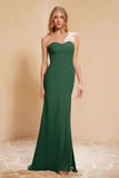 Chiffon Bridesmaid Dress Floor Length Sweetheart Formal Evening Dresses Gowns with Slit