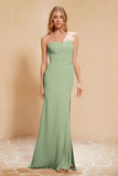 Chiffon Bridesmaid Dress Floor Length Sweetheart Formal Evening Dresses Gowns with Slit