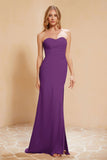 Chiffon Bridesmaid Dress Floor Length Sweetheart Formal Evening Dresses Gowns with Slit