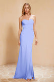 Chiffon Bridesmaid Dress Floor Length Sweetheart Formal Evening Dresses Gowns with Slit