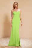 Chiffon Bridesmaid Dress Floor Length Sweetheart Formal Evening Dresses Gowns with Slit