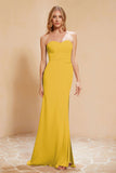 Chiffon Bridesmaid Dress Floor Length Sweetheart Formal Evening Dresses Gowns with Slit