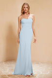 Chiffon Bridesmaid Dress Floor Length Sweetheart Formal Evening Dresses Gowns with Slit