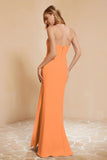 Chiffon Bridesmaid Dress Floor Length Sweetheart Formal Evening Dresses Gowns with Slit