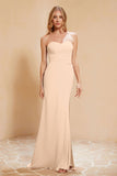 Chiffon Bridesmaid Dress Floor Length Sweetheart Formal Evening Dresses Gowns with Slit