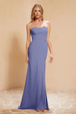 Chiffon Bridesmaid Dress Floor Length Sweetheart Formal Evening Dresses Gowns with Slit