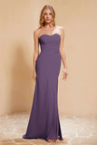 Chiffon Bridesmaid Dress Floor Length Sweetheart Formal Evening Dresses Gowns with Slit