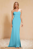 Chiffon Bridesmaid Dress Floor Length Sweetheart Formal Evening Dresses Gowns with Slit