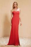 Chiffon Bridesmaid Dress Floor Length Sweetheart Formal Evening Dresses Gowns with Slit