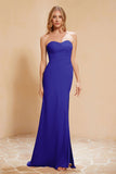 Chiffon Bridesmaid Dress Floor Length Sweetheart Formal Evening Dresses Gowns with Slit