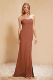 Chiffon Bridesmaid Dress Floor Length Sweetheart Formal Evening Dresses Gowns with Slit