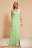 Chiffon Bridesmaid Dress Floor Length Sweetheart Formal Evening Dresses Gowns with Slit