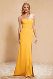 Chiffon Bridesmaid Dress Floor Length Sweetheart Formal Evening Dresses Gowns with Slit