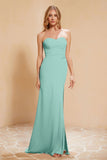 Chiffon Bridesmaid Dress Floor Length Sweetheart Formal Evening Dresses Gowns with Slit