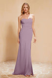 Chiffon Bridesmaid Dress Floor Length Sweetheart Formal Evening Dresses Gowns with Slit