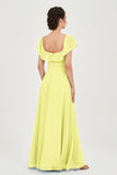Classic Chiffon A Line Bridesmaid Dress Flutter Sleeves Formal Evening Prom Dresses Gowns
