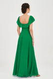 Classic Chiffon A Line Bridesmaid Dress Flutter Sleeves Formal Evening Prom Dresses Gowns