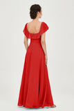 Classic Chiffon A Line Bridesmaid Dress Flutter Sleeves Formal Evening Prom Dresses Gowns
