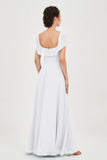Classic Chiffon A Line Bridesmaid Dress Flutter Sleeves Formal Evening Prom Dresses Gowns