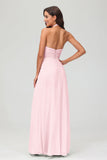 A Line Halter Chiffon Bridesmaid Dresses Women's Formal Evening Prom Dress Gowns