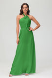A Line Halter Chiffon Bridesmaid Dresses Women's Formal Evening Prom Dress Gowns